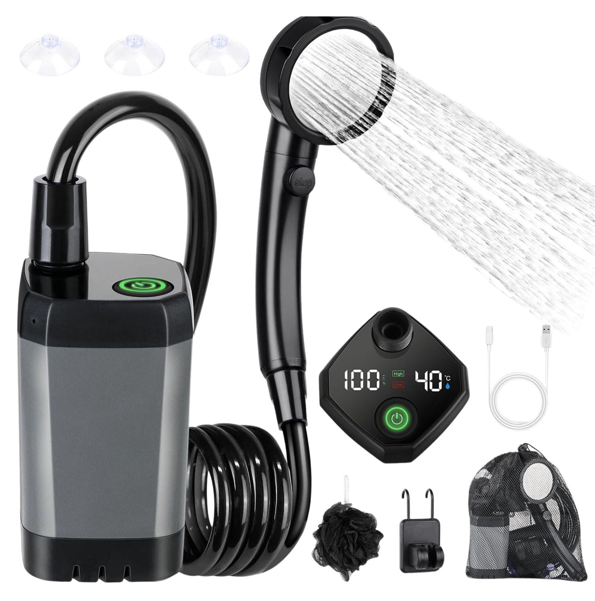 Portable Electric Camping Shower – Rechargeable Outdoor Shower