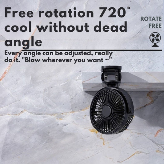 Rechargeable Clip-On Desk Fan with 3 Speeds