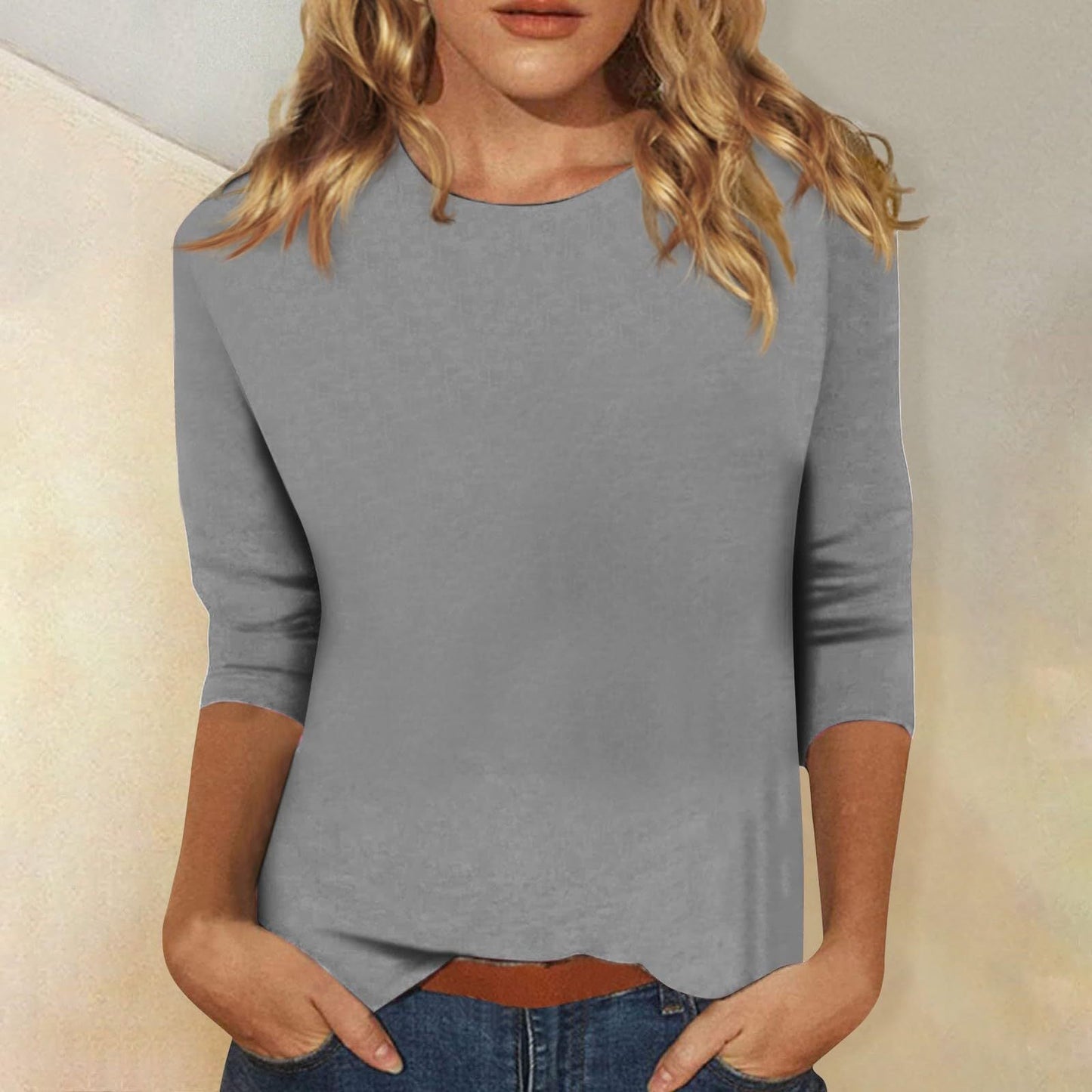 Women’s Three-Quarter Sleeve Crew Neck T-Shirt