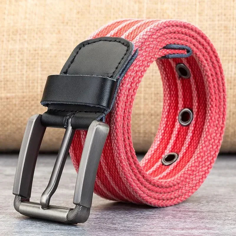 Men's Striped Canvas Belt