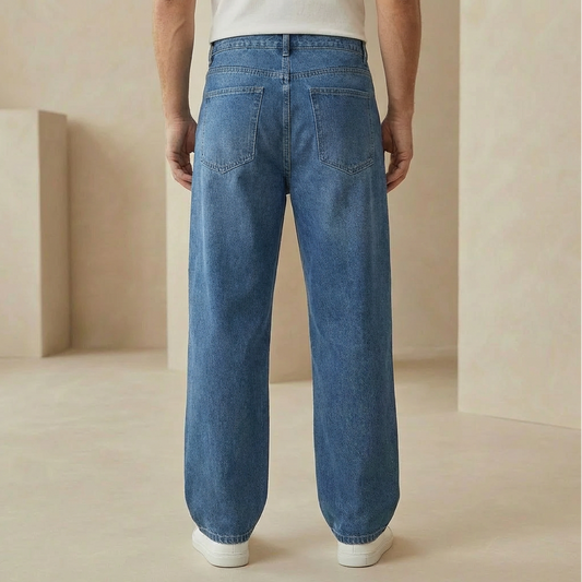 Men's Straight Leg Denim Jeans – Classic Regular Fit Cotton Denim