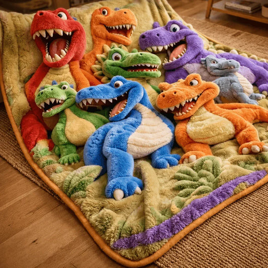 Dinosaur Print Plush Blanket in Multiple Sizes
