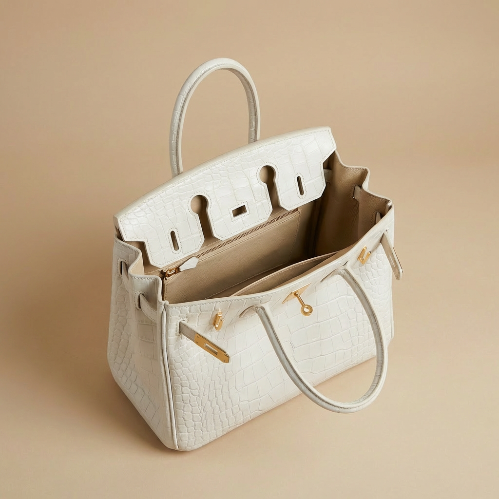 Women’s Structured Tote Handbag with Triple Compartments