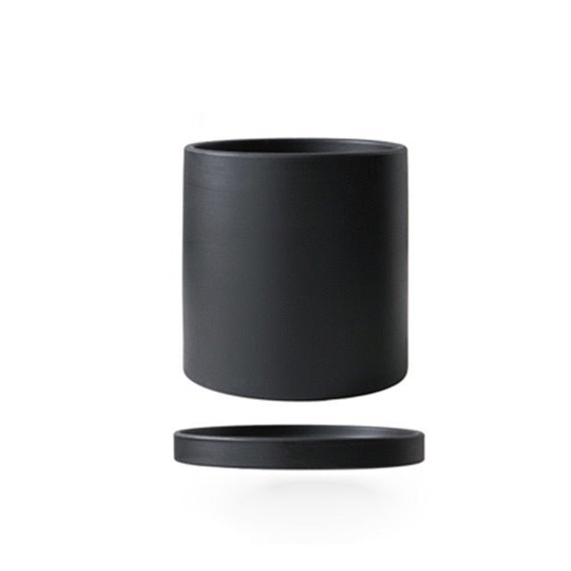 Ceramic Plant Pot with Saucer and Drainage Hole