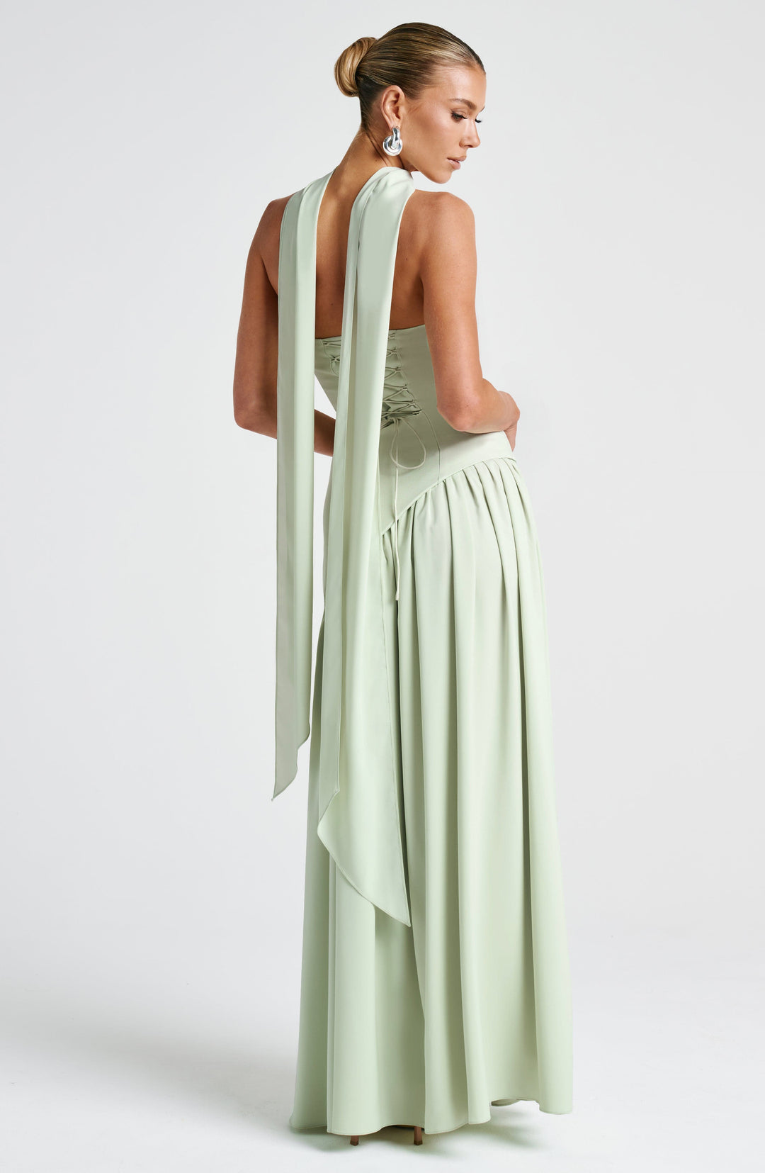 Women's Velour Plunge-Neck Maxi Dress