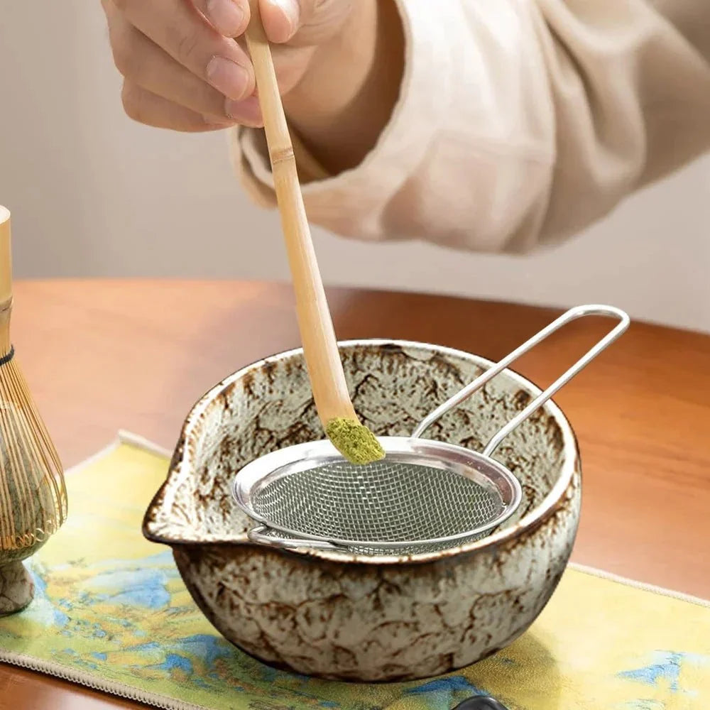 Japanese Matcha Tea Set – 6-Piece Ceramic & Bamboo Whisk Kit