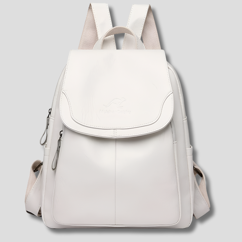Women's Anti-Theft Leather Backpack – Embossed Elegant Travel Shoulder – Calder & Grey