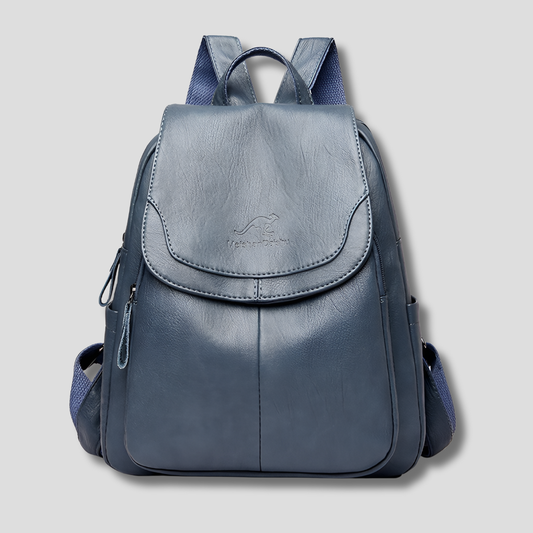 Women’s Anti-Theft Leather Backpack – Embossed Elegant Travel Shoulder Bag