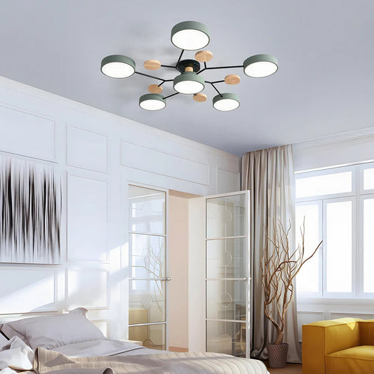 Modern Halo LED Semi-Flush Ceiling Light