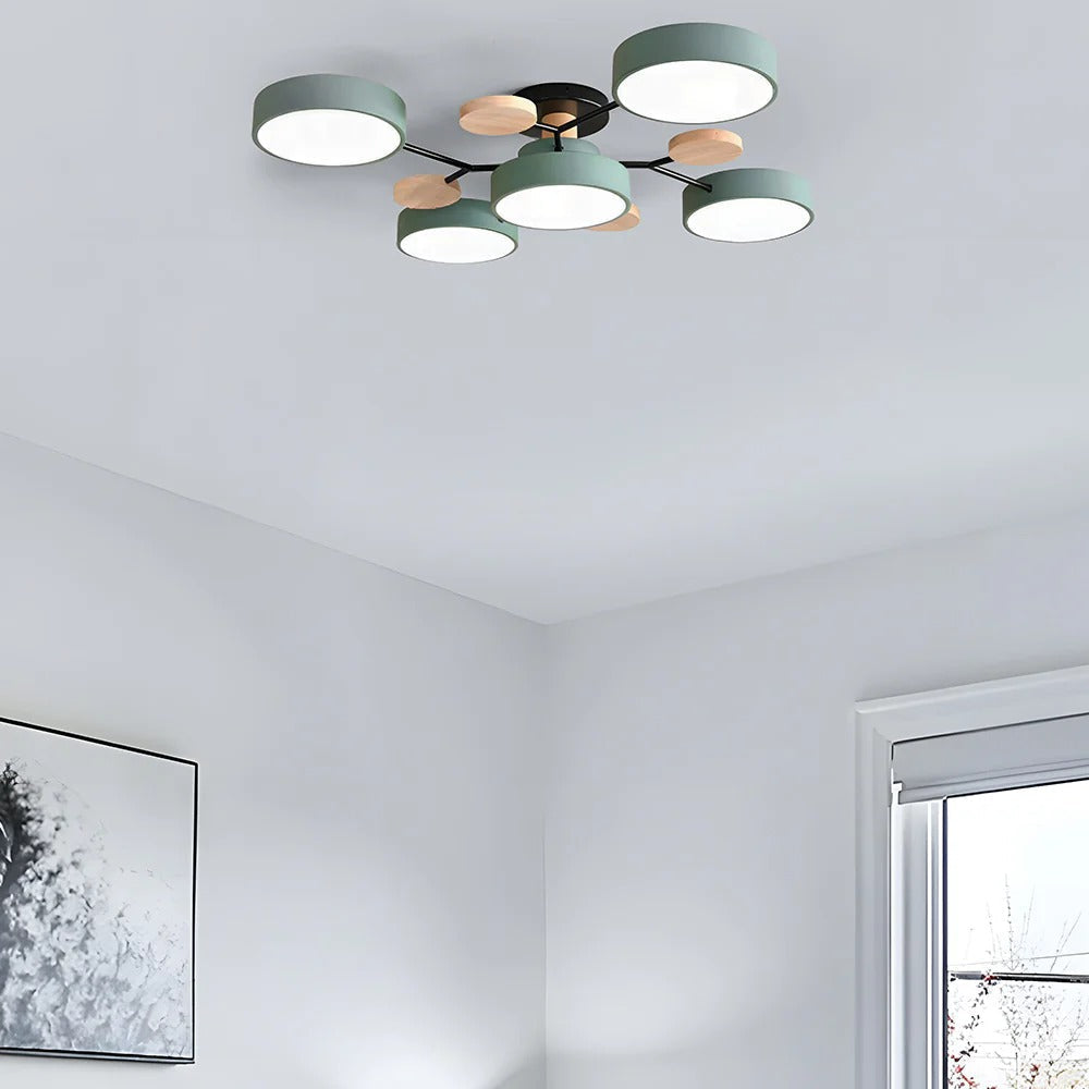 Modern Halo LED Semi-Flush Ceiling Light