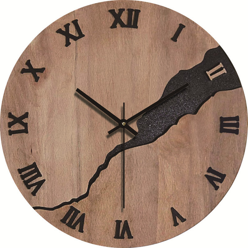Silent Wood-Grain Wall Clock