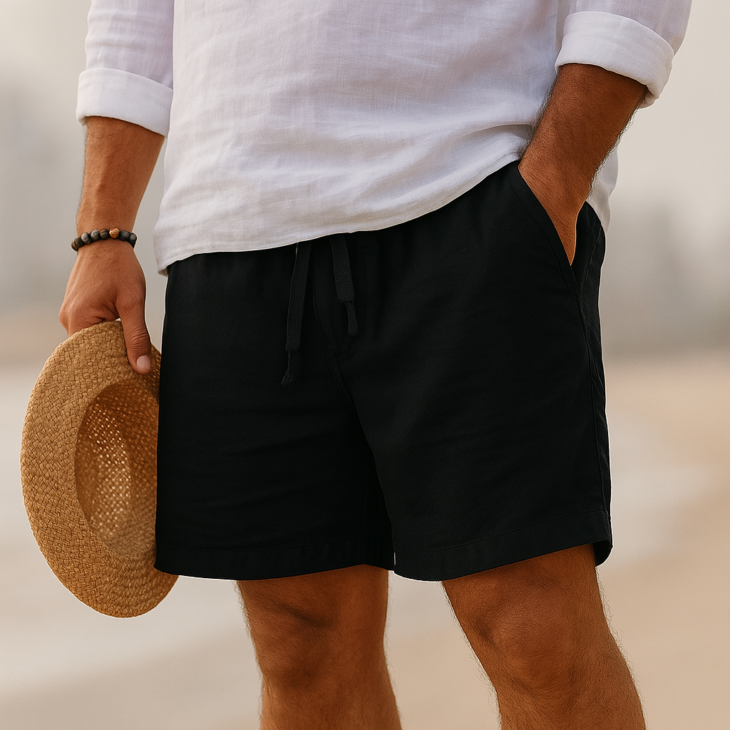 Men's Lightweight Cotton-Linen Blend Shorts