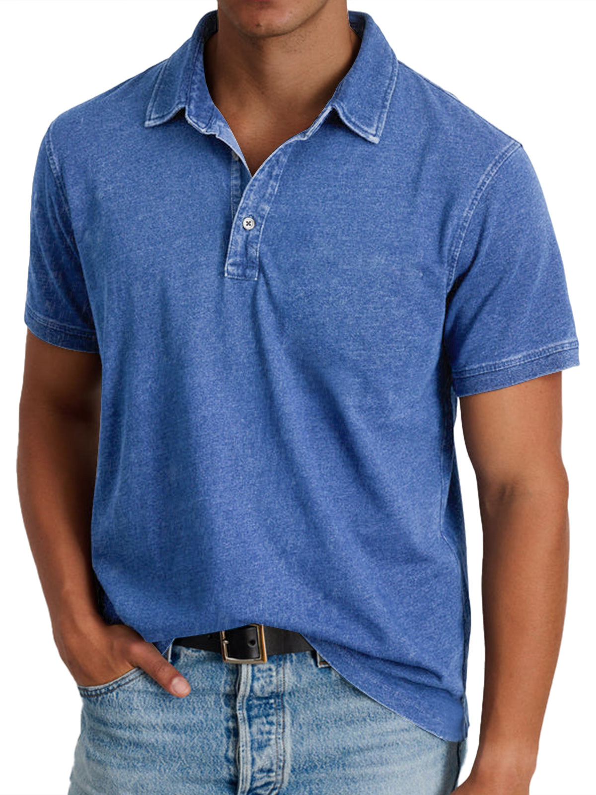 Men’s Vintage-Style Short Sleeve Polo Shirt