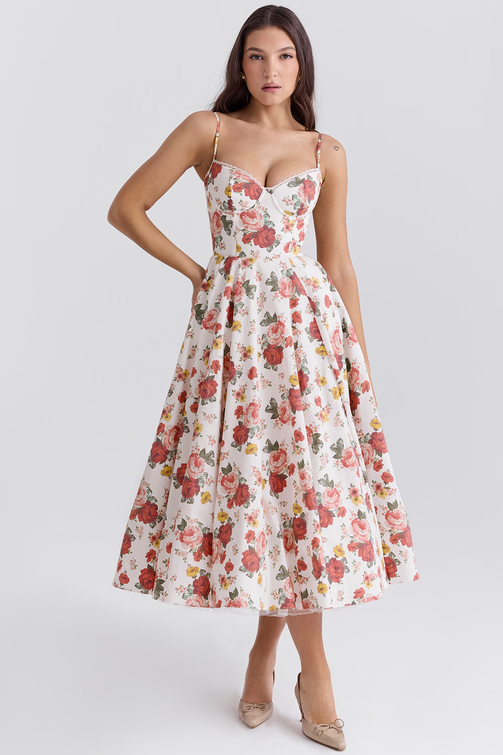 Women’s Corset Tulle Midi Dress