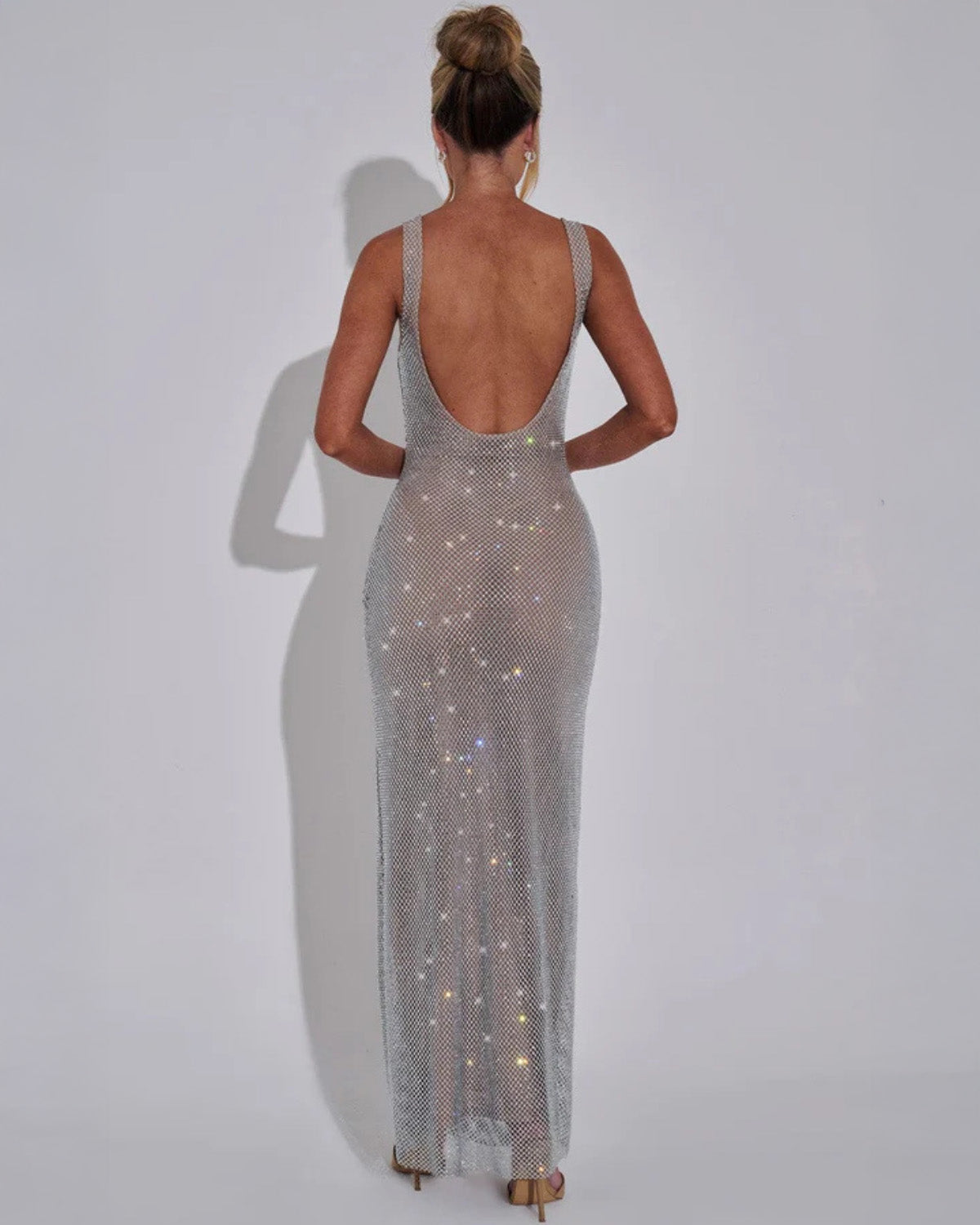 Women's Square-Neck Floor-Length Evening Gown