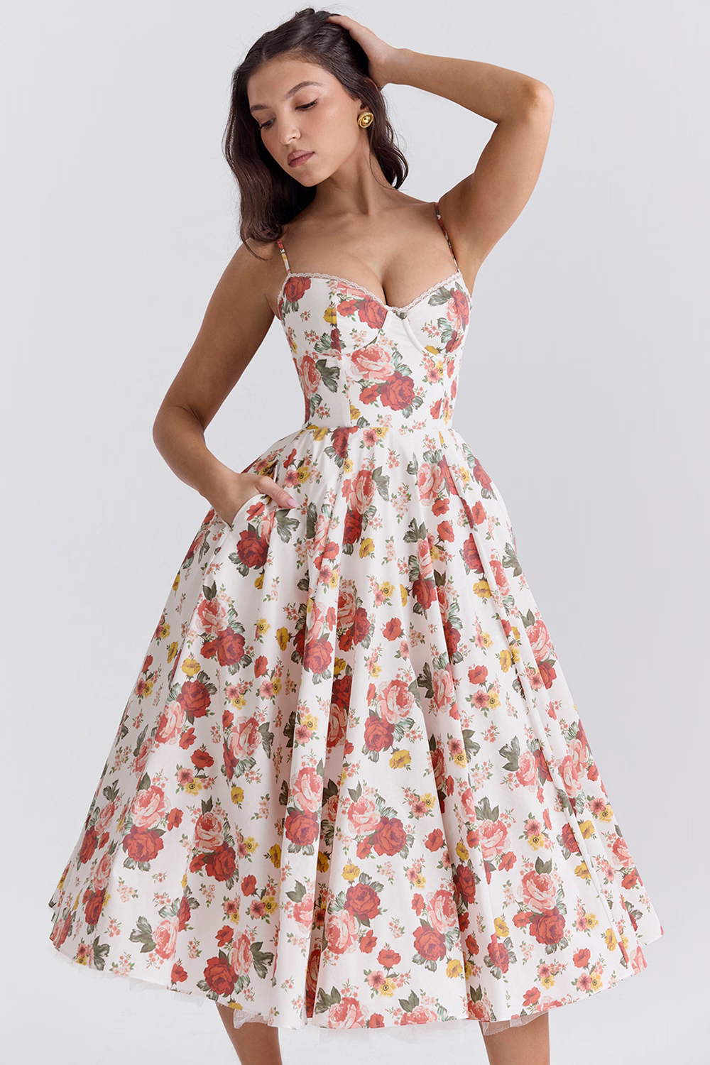 Women’s Corset Tulle Midi Dress