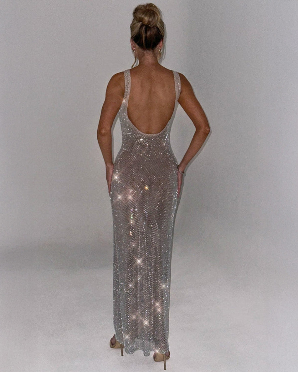 Women's Square-Neck Floor-Length Evening Gown