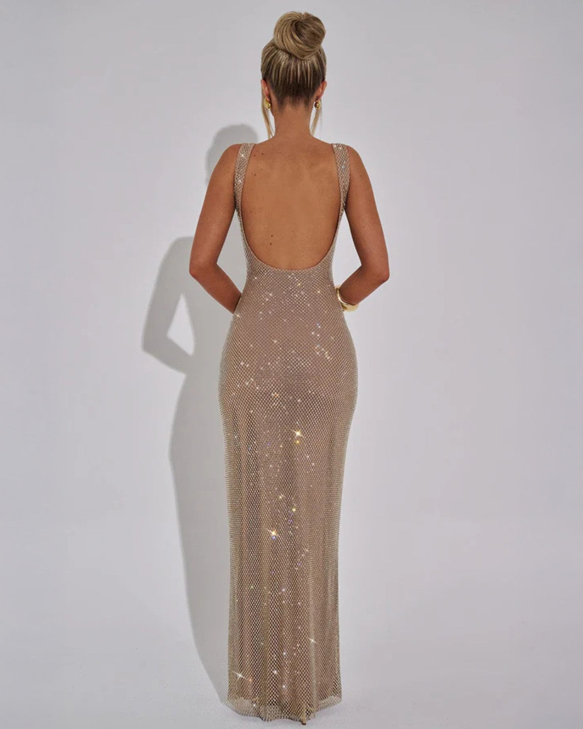 Women's Square-Neck Floor-Length Evening Gown