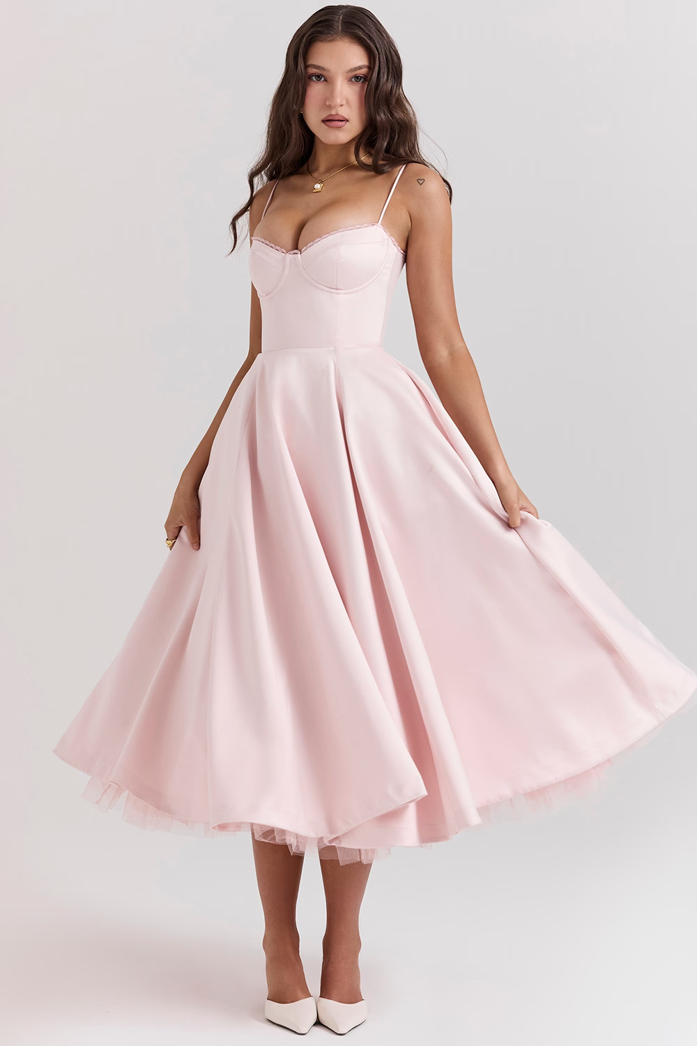 Women’s Corset Tulle Midi Dress