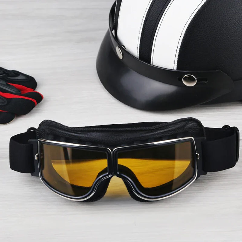 Vintage Motorcycle Goggles for Open Face Helmets