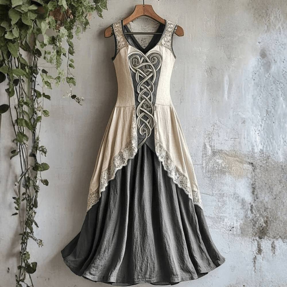 Women's Celtic Print Sleeveless Midi Dress