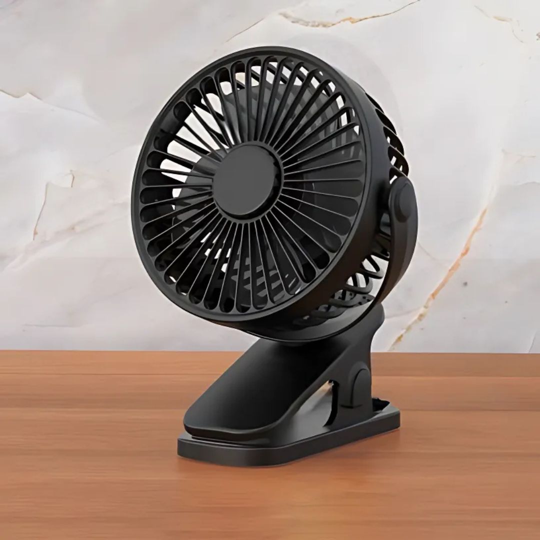 Rechargeable Clip-On Desk Fan with 3 Speeds