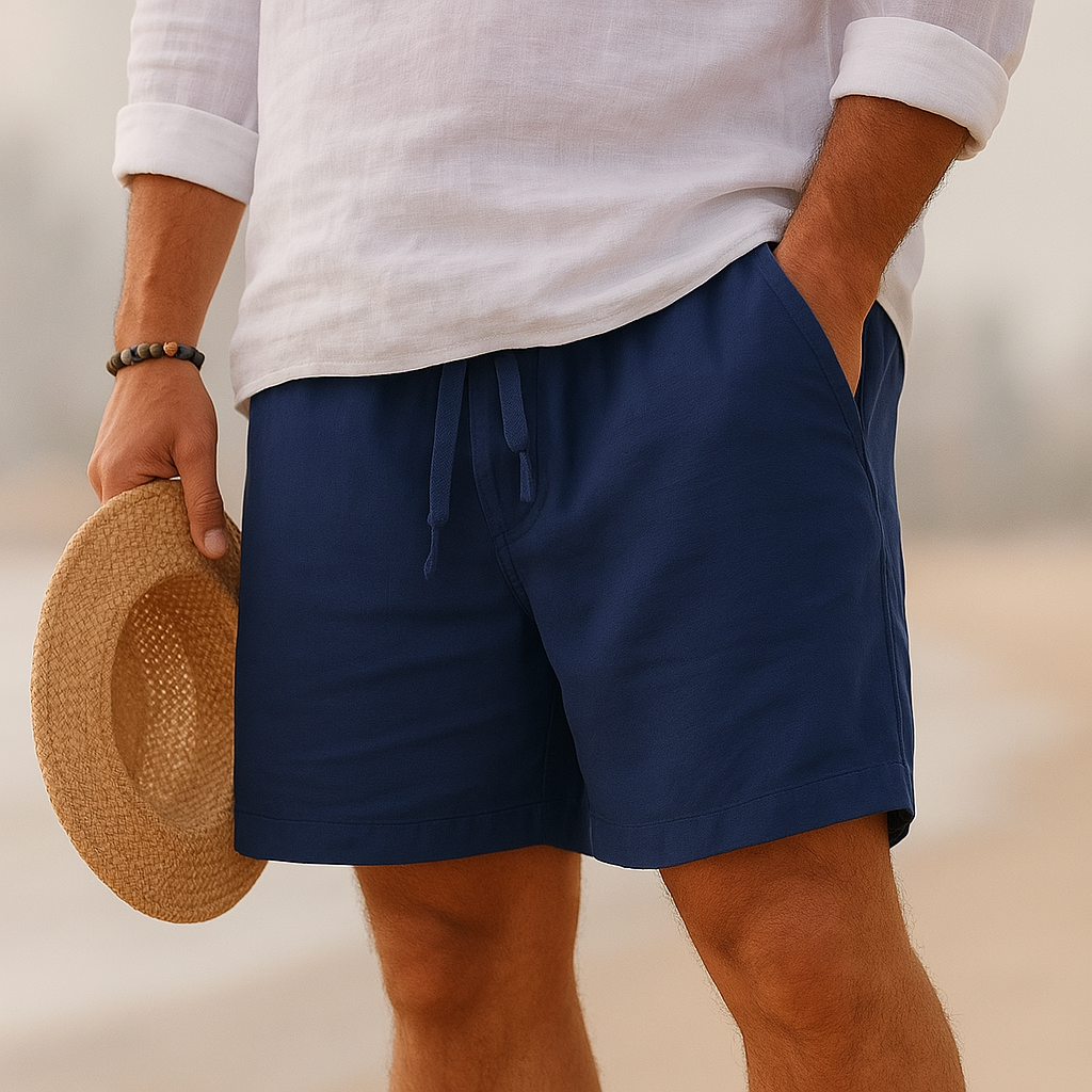 Men's Lightweight Cotton-Linen Blend Shorts