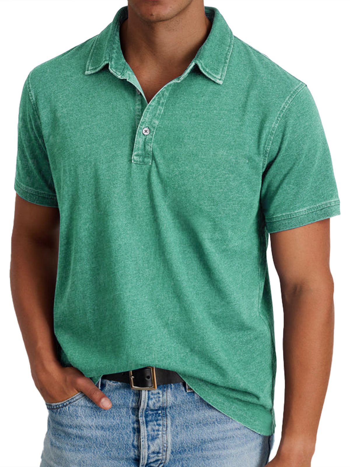 Men’s Vintage-Style Short Sleeve Polo Shirt