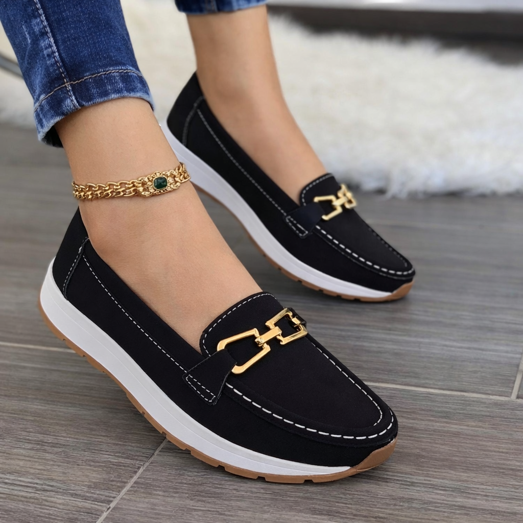 Women's Orthopedic Suede Chain-Detail Loafers