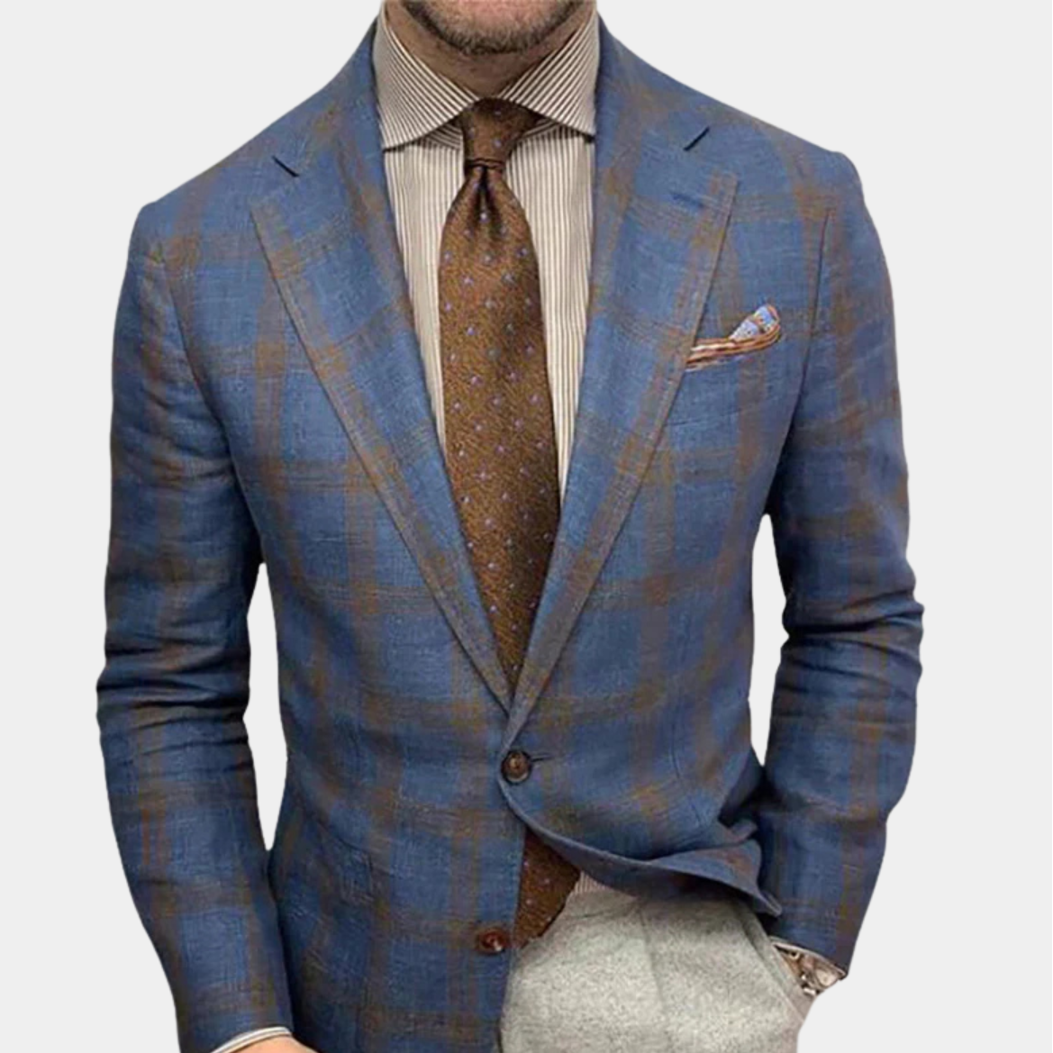 Men’s Tailored Plaid Blazer