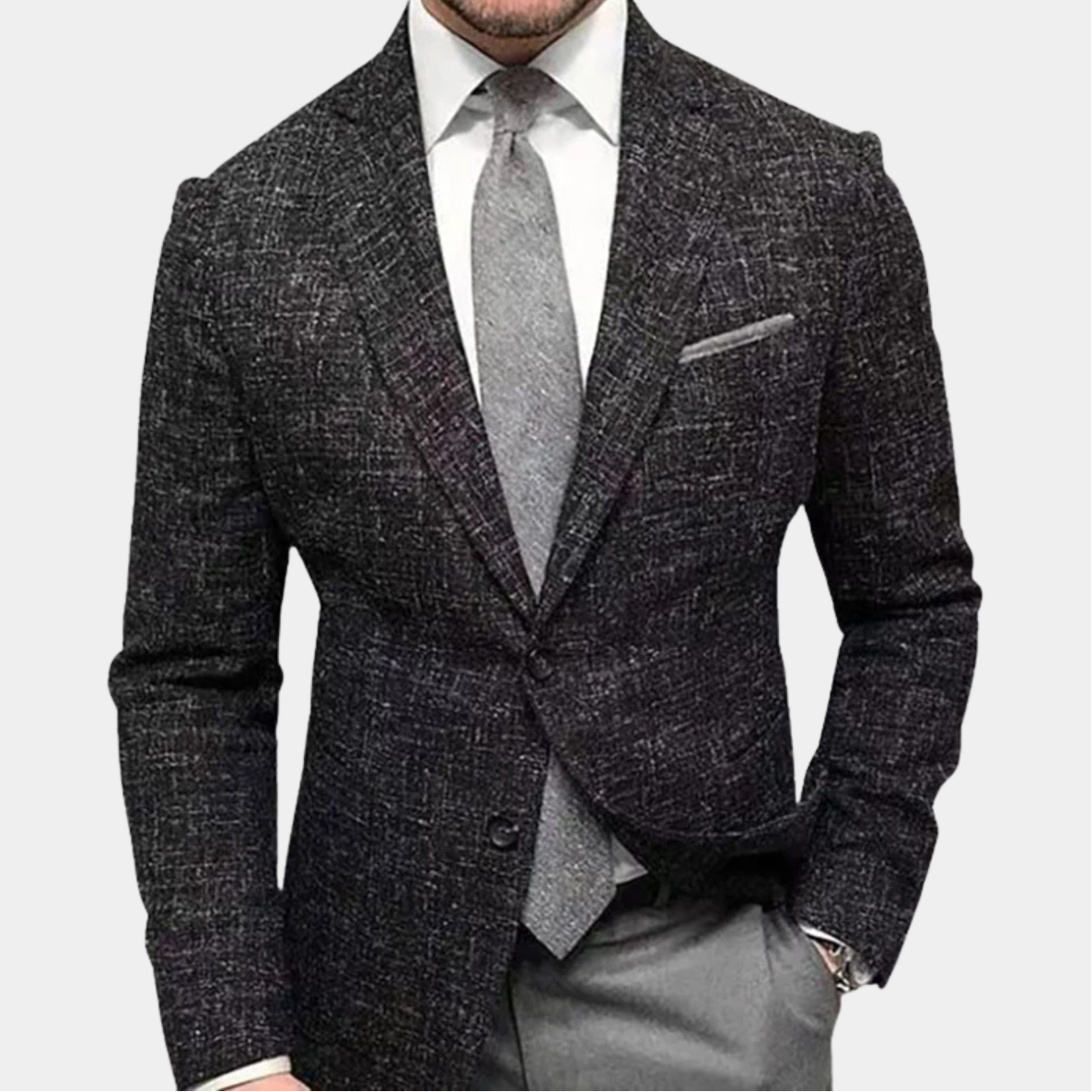 Men’s Tailored Plaid Blazer
