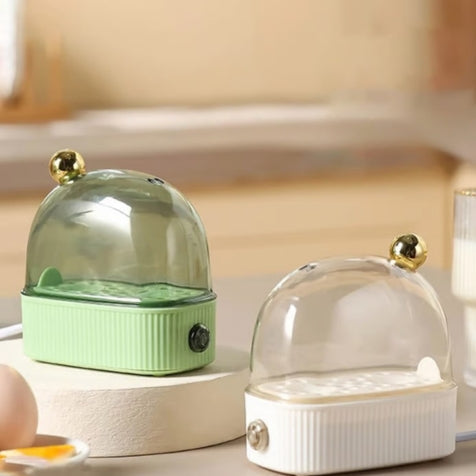 Mini Electric Egg Cooker 120W – 2-Egg Capacity Automatic Boiler & Steamer