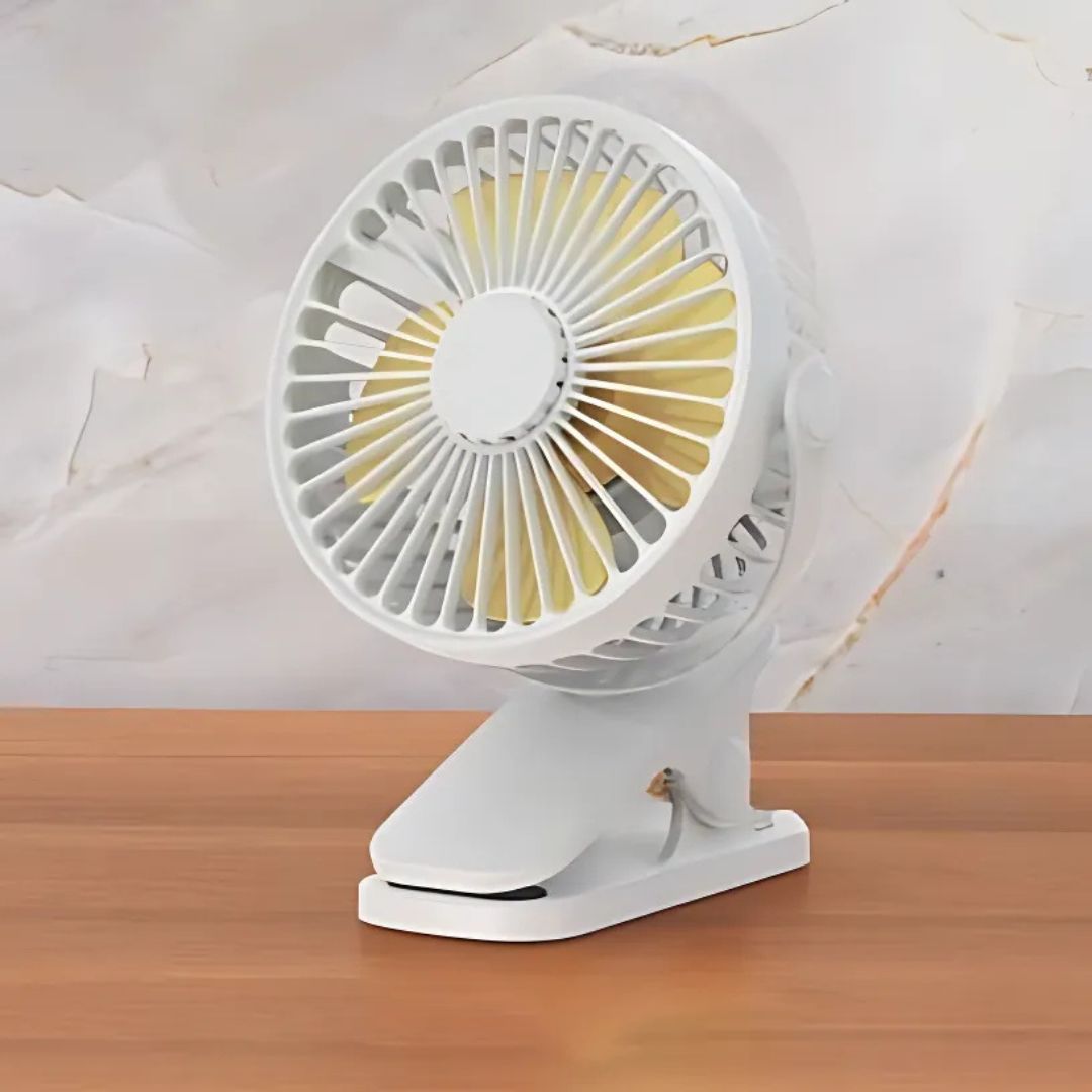 Rechargeable Clip-On Desk Fan with 3 Speeds