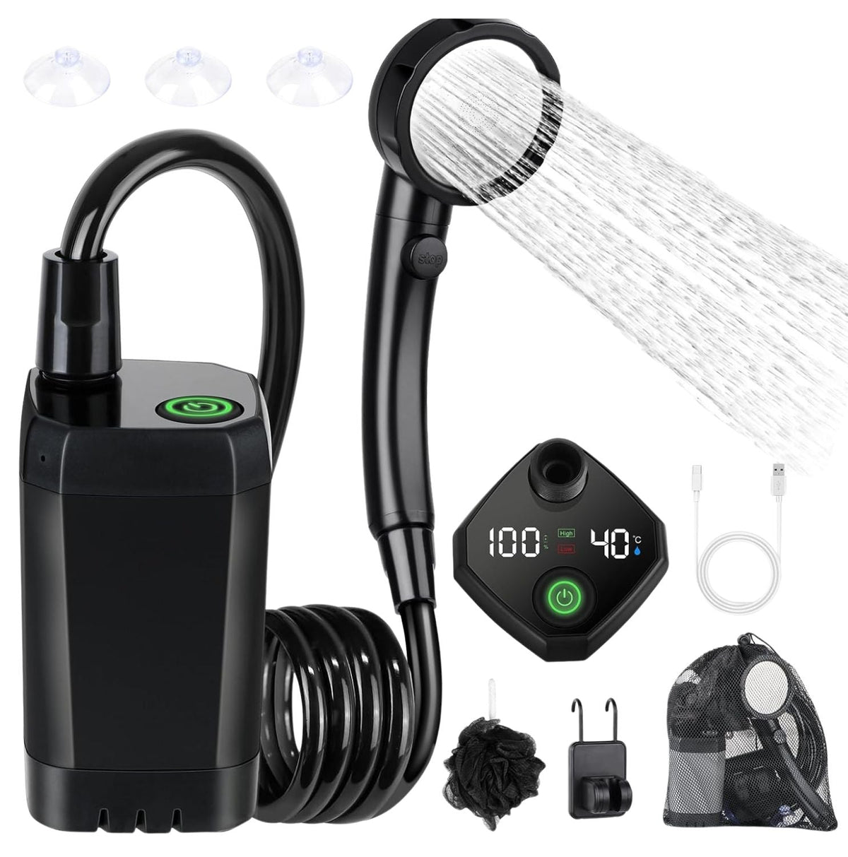 Portable Electric Camping Shower – Rechargeable Outdoor Shower