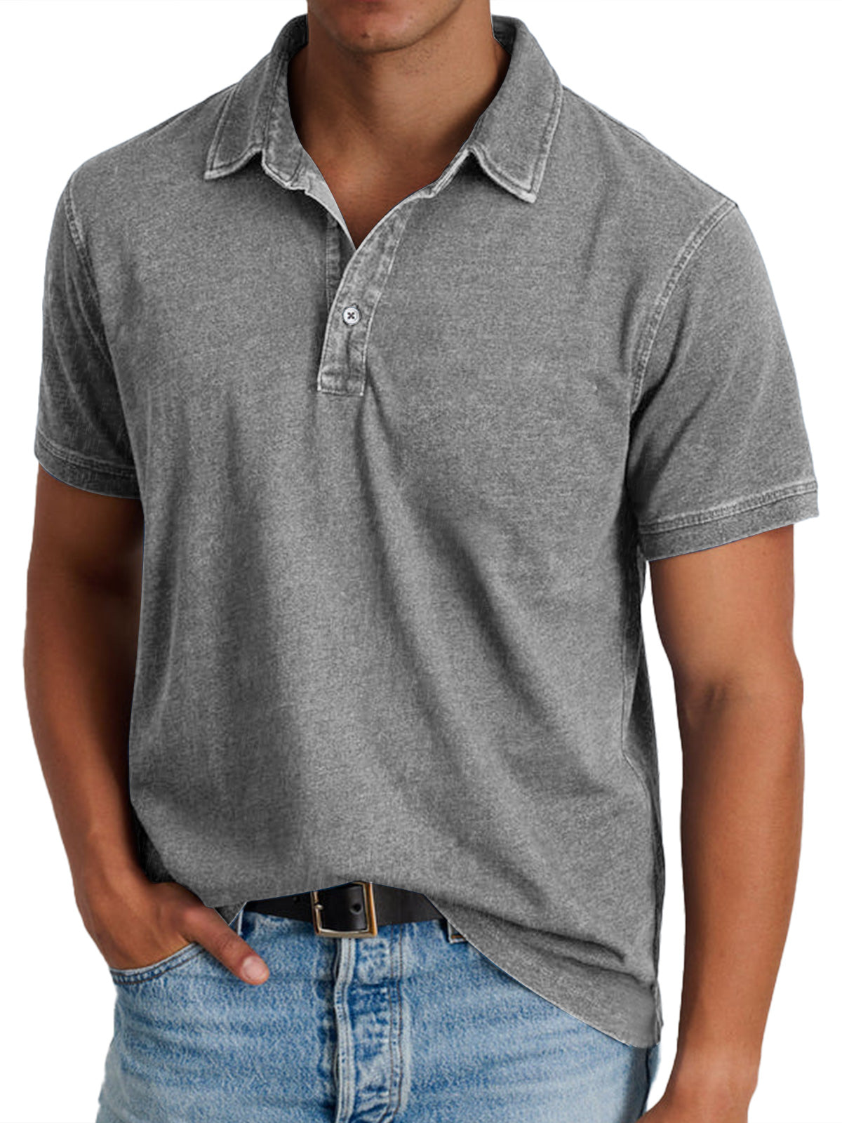 Men’s Vintage-Style Short Sleeve Polo Shirt