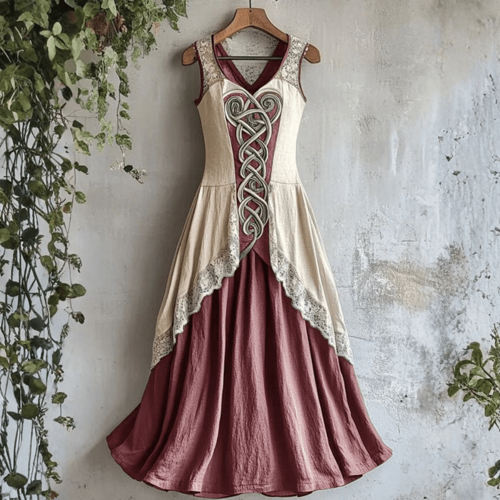 Women's Celtic Print Sleeveless Midi Dress