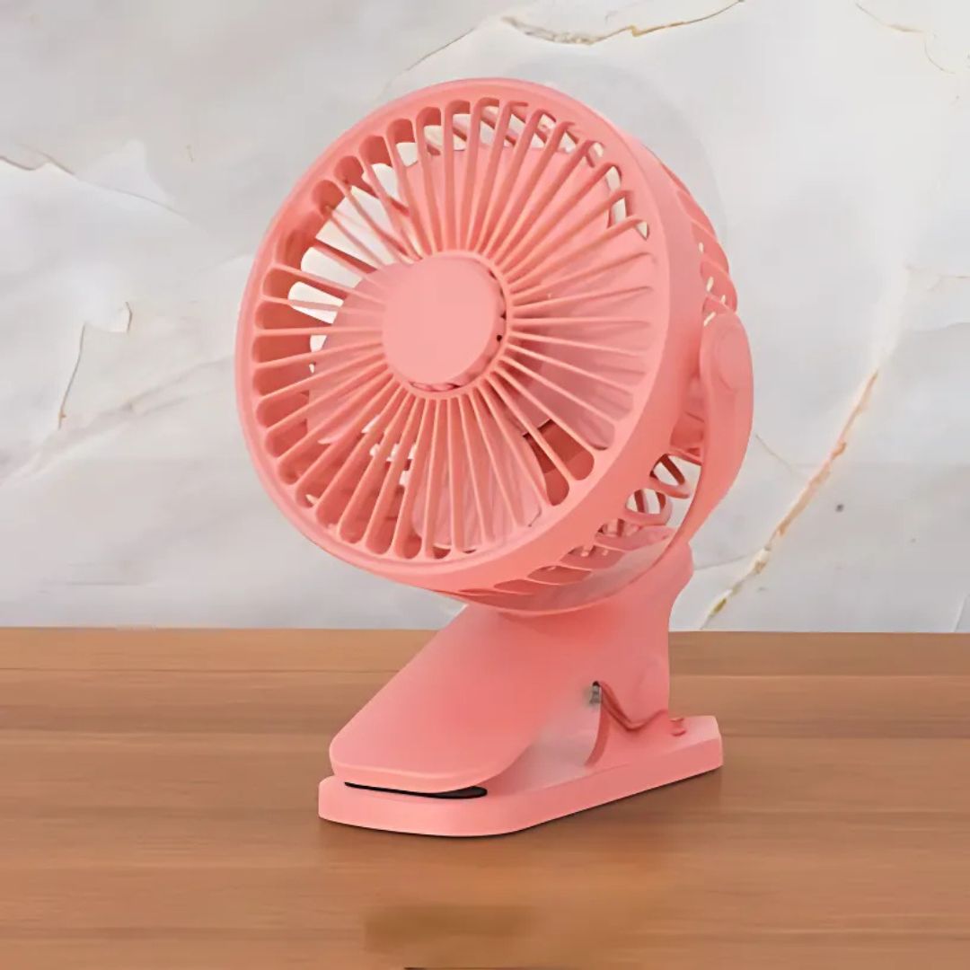 Rechargeable Clip-On Desk Fan with 3 Speeds