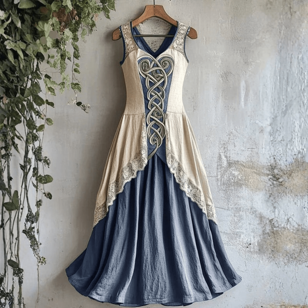Women's Celtic Print Sleeveless Midi Dress