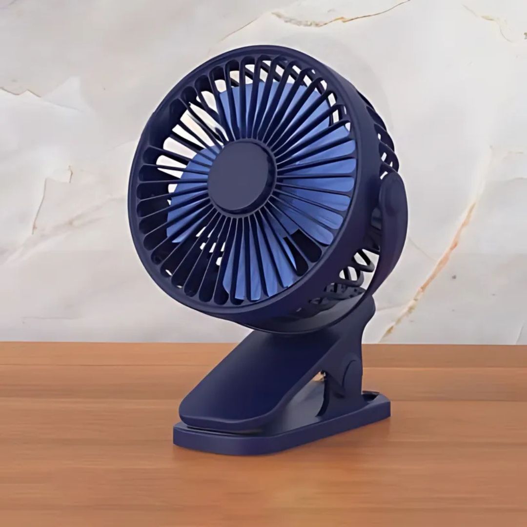 Rechargeable Clip-On Desk Fan with 3 Speeds