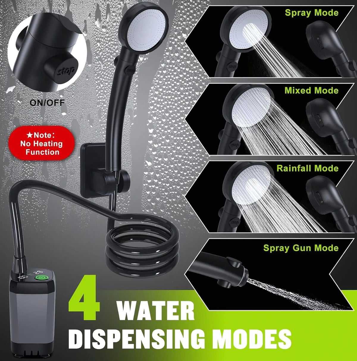 Portable Electric Camping Shower – Rechargeable Outdoor Shower