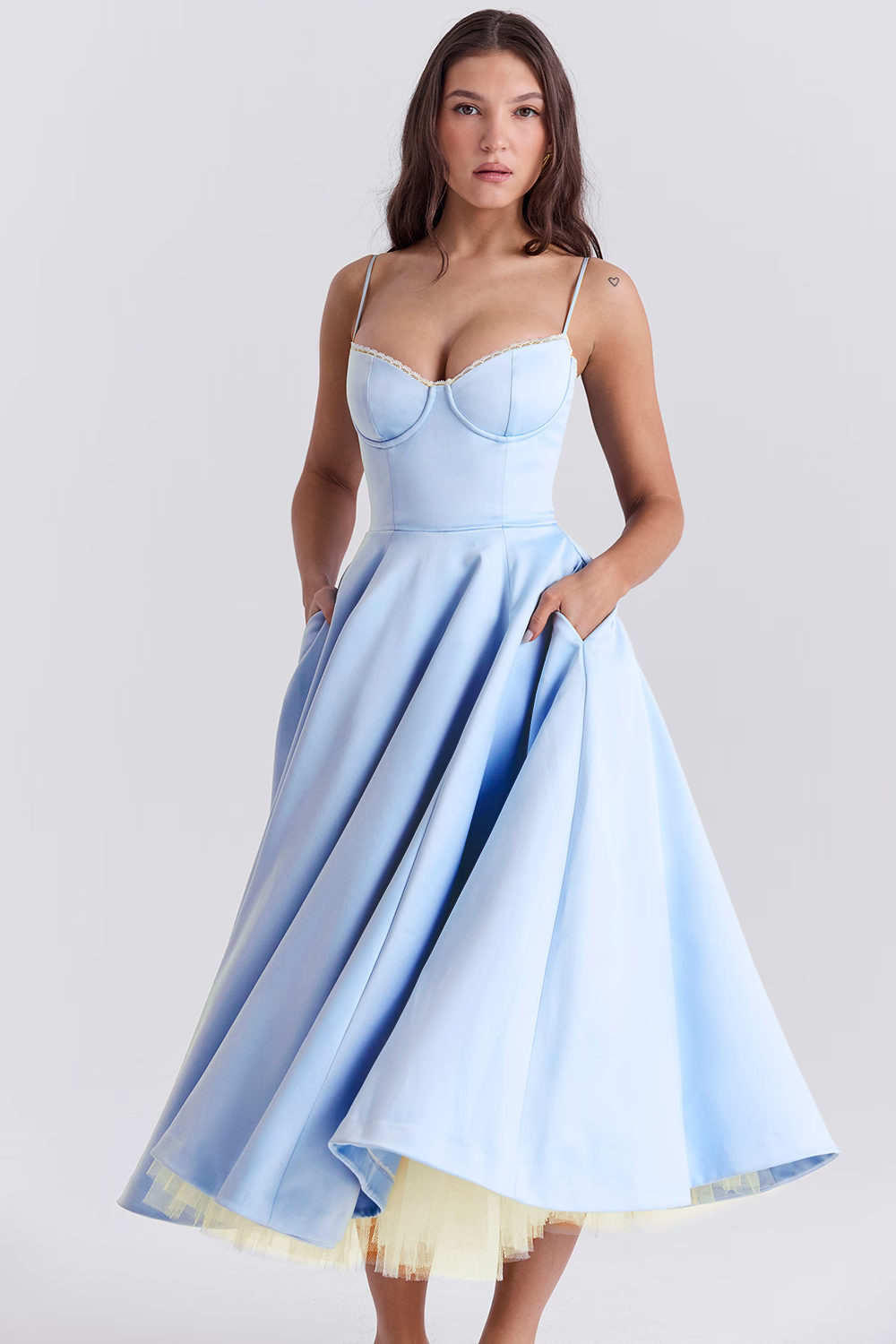 Women’s Corset Tulle Midi Dress