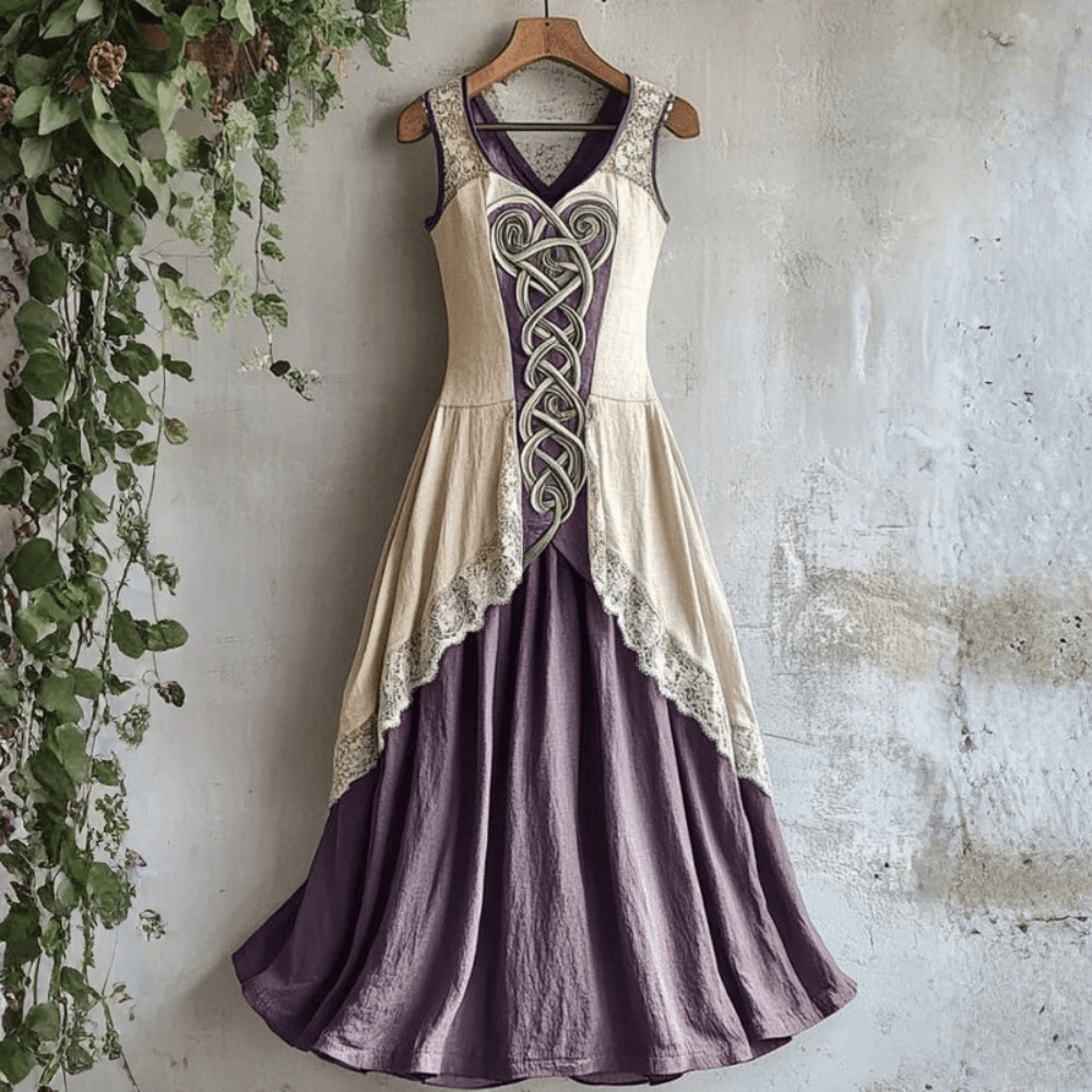 Women's Celtic Print Sleeveless Midi Dress