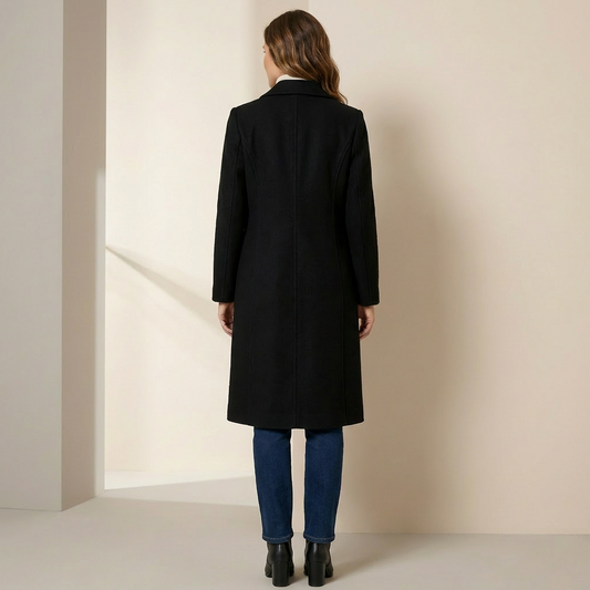 Women's Single-Breasted Long Trench Coat - Elegant Winter Overcoat