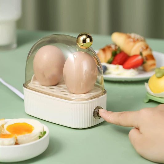 Mini Electric Egg Cooker 120W – 2-Egg Capacity Automatic Boiler & Steamer