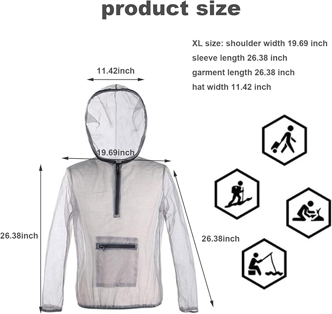 Ultralight Mesh Insect Jacket – Outdoor Bug Protection
