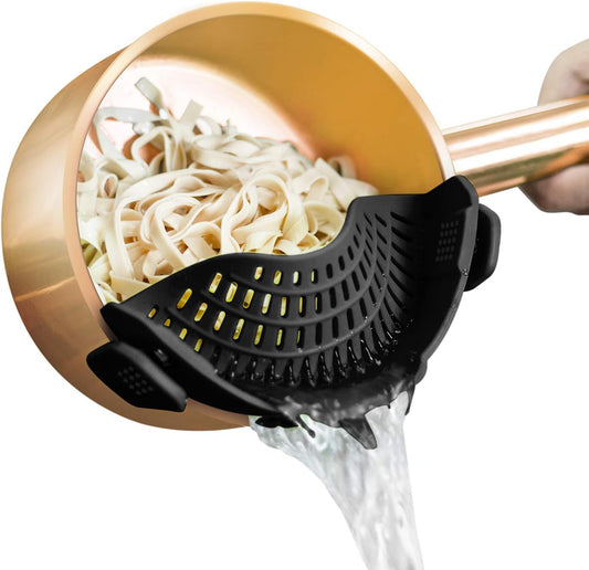 Silicone Clip-On Pot Strainer – Space-Saving Kitchen Tool