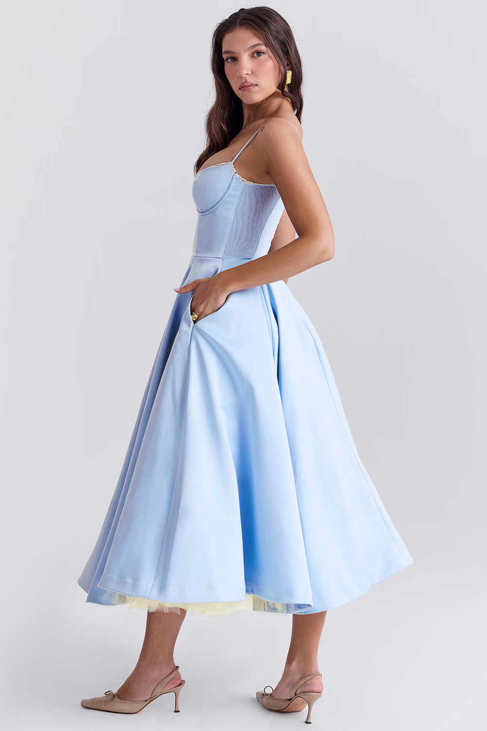 Women’s Corset Tulle Midi Dress