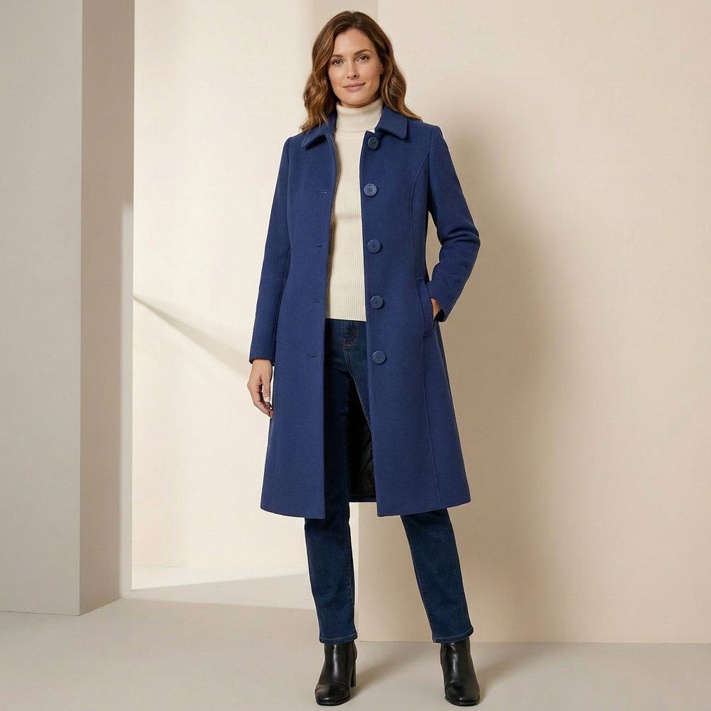 Women's Single-Breasted Long Trench Coat - Elegant Winter Overcoat