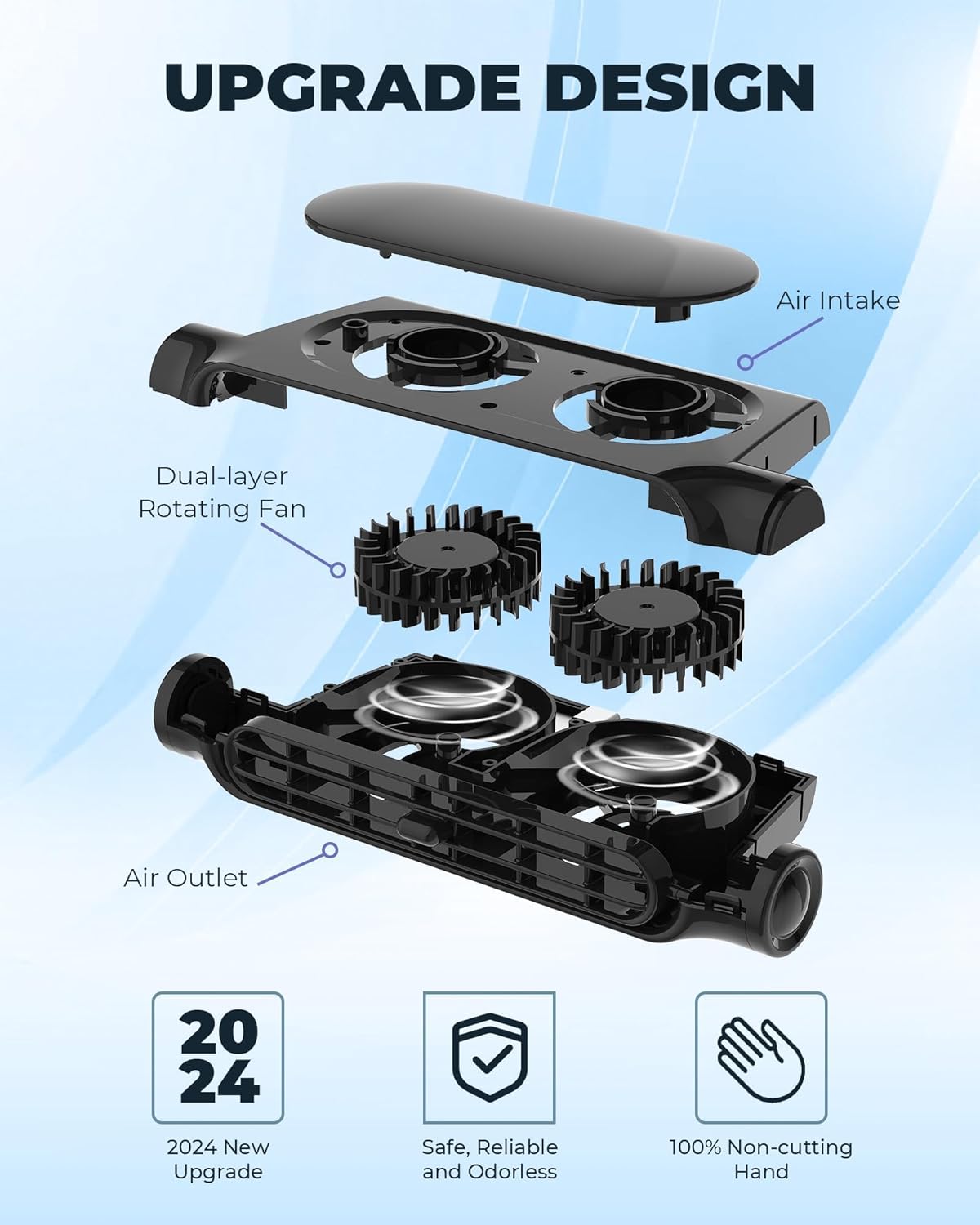 Bladeless USB Car Cooling Fan for Headrests