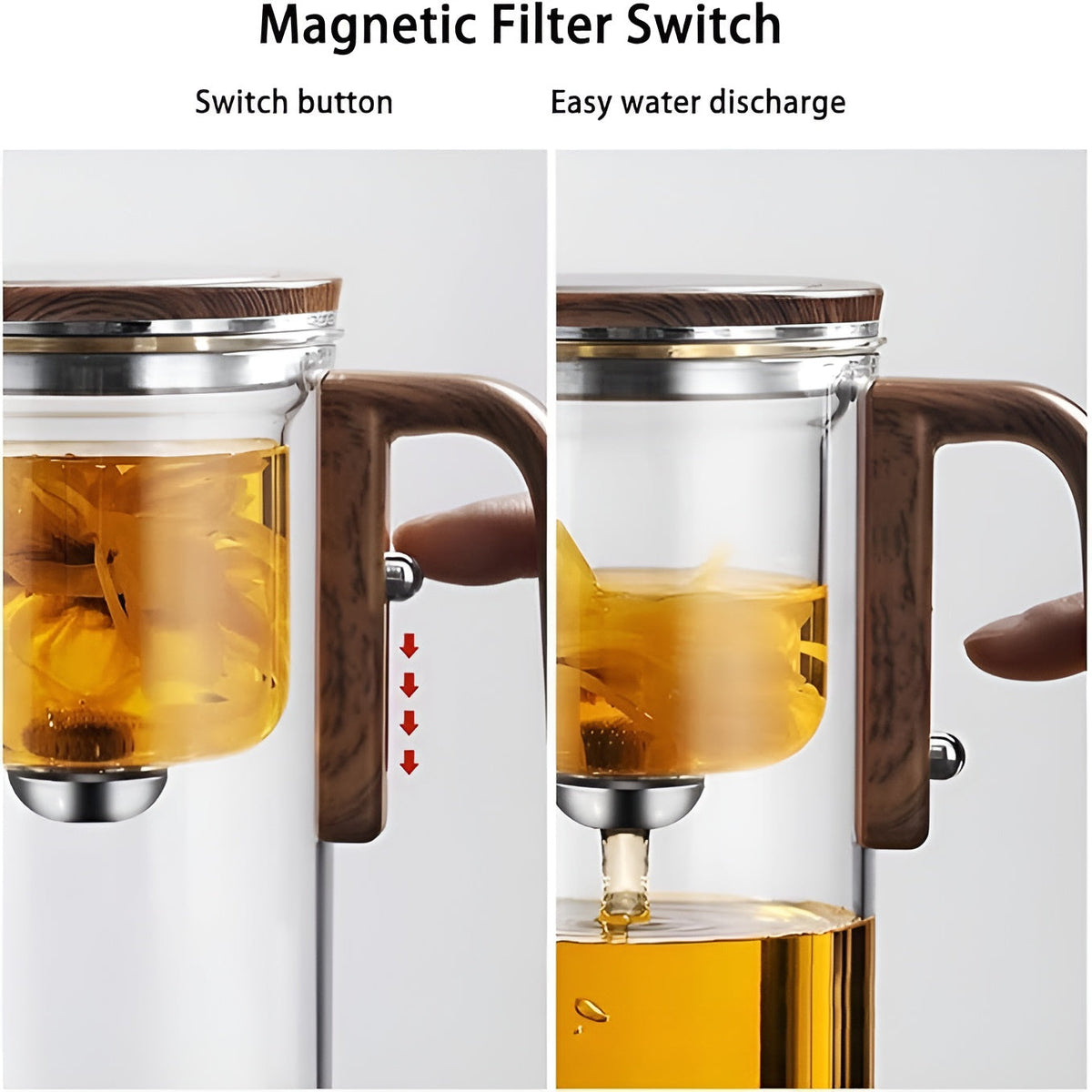 Glass Teapot with Wooden Handle – Tea Brewing & Serving